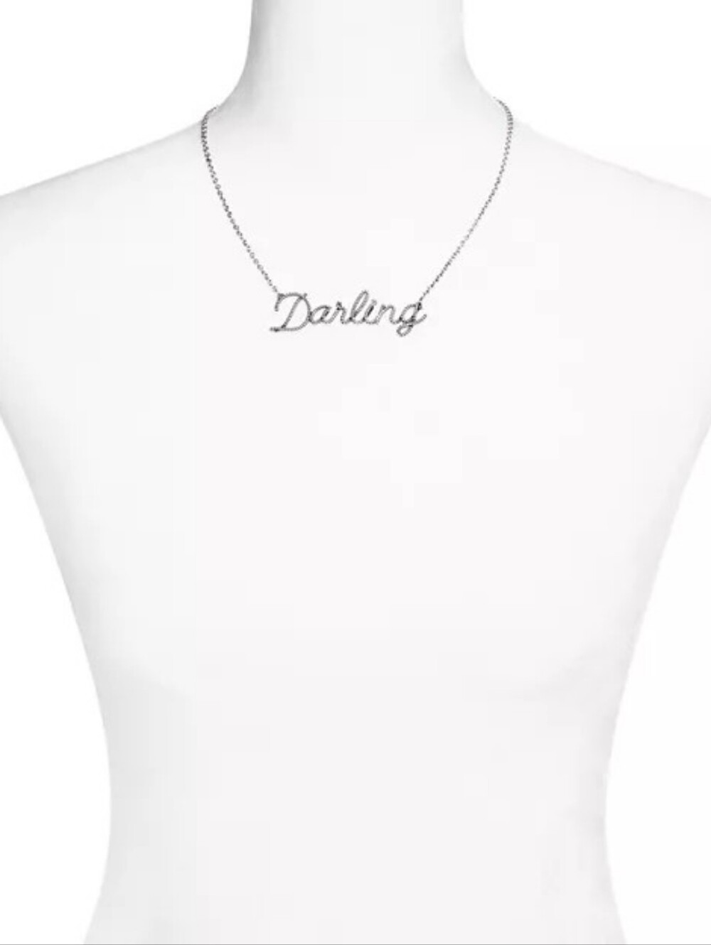 Aqua x Ava Phillippe Darling Pendant Necklace in Silver NWT